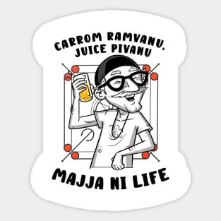 Parsi Kaka - Juice pivanu, carrom ramvanu Sticker